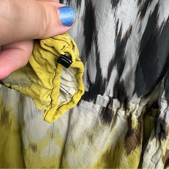 ANTHROPOLOGIE Silk Ombre Ikat Cold Shoulder Dress 12 - Picture 5 of 8